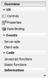 The UX Component's page menu